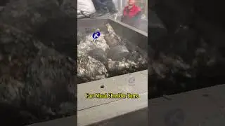 Single Shaft Shredder Crushing Metal Blocks | Powerful Industrial Shredding Machine