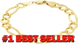 Nuragold 14k Real Yellow Gold Solid Figaro Link 8mm Thick Chain Bracelet - B07KPQNZ2Q
