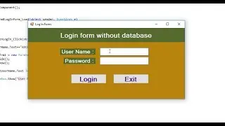 Login form design without database in C#