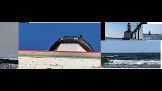 Towers in Michigan City, Indiana, the Burns tower farm, the lighthouse up close, and some boat masts