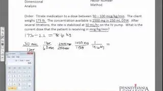 Weight Dose #8 from mL/hr to mcg/kg/min