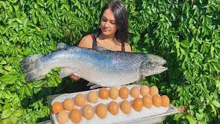 Giant Salmon Baked in Salt! A Unique Recipe