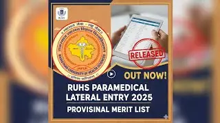 Ruhs lateral entry 2025 provisional merit list released ✨️  #ruhs #lateralentry2025 @rpmc_direct 