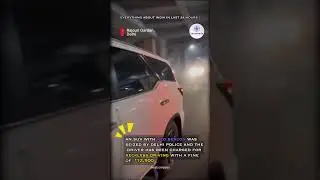 an SUV With Red Beacon was Seized By Delhi Police and driver has been charged for reckless driving