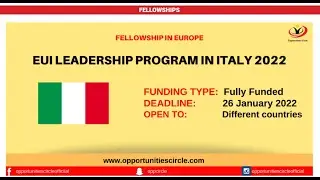 Do you want to EARN 2500 Euros 💸 | EUI Fellowship in ITALY 2022 | Apply Now!!!