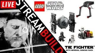 🔴 Building LEGO TIE Fighter with Imperial Hangar Rack (40771) GWP Live!