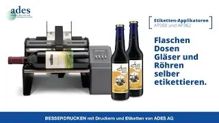 Automatisches Applizieren von Etiketten auf Flaschen, Dosen und Konserven