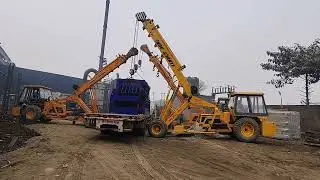 Hydra crane by three machine unloading 30 tan #ganesh #hydracrane #crane #shortvideo #viralvideo 