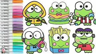 Sanrio Keroppi Coloring Book Compilation Birthday Fries Burger Rain Jacket Halloween