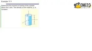Example 17.1 Determine the moment of inertia of the cylinder about the z axis. The density of the ma