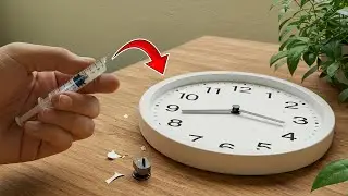 Only 8 minutes! Use an old syringe, for life you will not buy wall clock batteries again