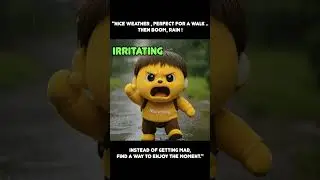 💧☀️Mononing Sun to Rain: From Irritation to Happiness Under an Umbrel 비 짜증 우산행복  #funnyshorts #life