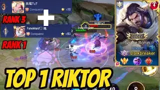 TOP RIKTOR NEW PATCH VS RANK 1 + 3 RANK 3 FULL CONQUEROR GAME | AoV | 傳說對決 | RoV | Li&ecirc;n Qu&acirc;n Mobile
