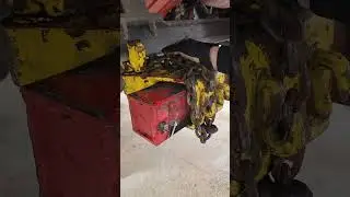 How I chain the steer axle to the T-bar when towing from the front.