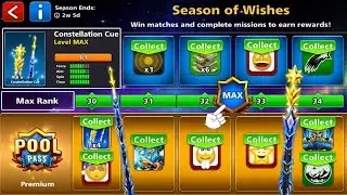 8 ball pool Pool Pass Level Max 😍 New Season of Wishes Premium