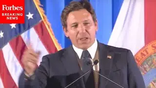 Chants Of 'USA' Erupt After Protestor Interrupts Ron DeSantis During Speech On Illegal Immigration