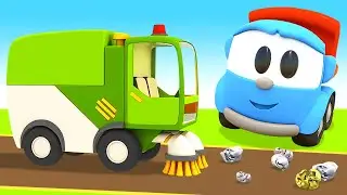 🚚🛠️♻️ Cartoni Animati per Bambini | Leo il camion curioso | COME SI FA UNA SPAZZATRICE? 🚜🌳🌈
