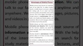 Essay on Advantages of Mobile Phones | Mobile Phone #phone #mobilephone #mobile #ytshorts #shorts