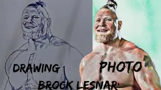WWE Champion Brock Lesnar Sketch//Drawing practice in my favourite pictures ❤️