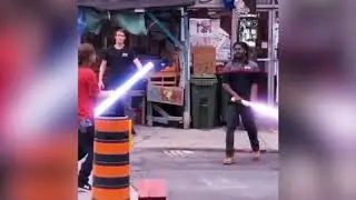 The battle of Kensington (Toronto) - Light Saber street fight