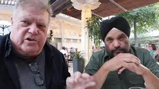 Paul Huebl and Raj Singh having dinner in Chicago&rsquo;s Greek Town