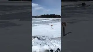 Blown Off the Ice!  #icefishing #fishing #bassfishing