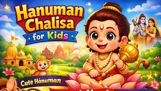 🙏 Hanuman Chalisa for Kids |  Cartoon Hanuman Ji | Bal Hanuman Bhajan 🌸 #HanumanChalisa #balhanuman