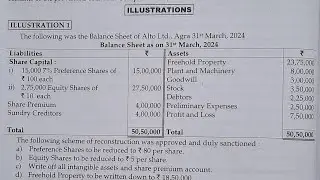 SY.BCOM (NEP) Corporate Accounting 1 Sem-3 Ch-2 Internal Reconstruction Q.1 #accounting #sppu