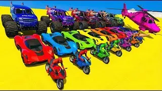 SPIDER-MAN against JUDY Ride on Motorcycle STUNT FUNNY MOMENTS / GTA 5 MULTIVERSE!?