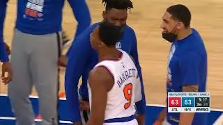 RJ Barrett slams it down on Bogdanovic to tie the game