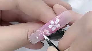 Detailed Line Art Spring Nail Tutorial | DIY Nails at Home | Day 83