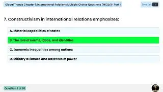 Global Trends Chapter 1: International Relations MCQs Part 1 | #internationalrelations   #mcqs