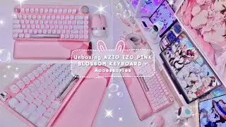Unboxing AZIO IZO Wireless Keyboard Pink Blossom Keyboard + Accessories + Cute Gameplay 💕