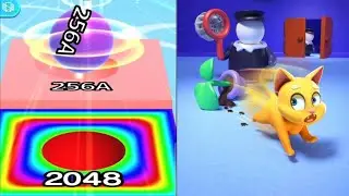 Cat Escape vs Ball Run 2048 Gameplay #ballgamezone #cutiepie22yt