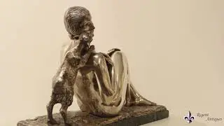 Antique Art Deco Silvered Bronze by Germaine Oury Desruelles