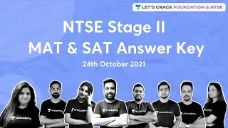 NTSE Stage II: MAT & SAT Answer Key | Let's Crack Foundation & NTSE