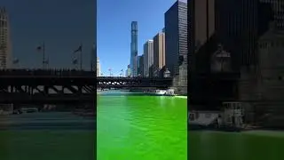 Chicago River Dyed Green for St. Patrick&rsquo;s Day ☘️ #chicago