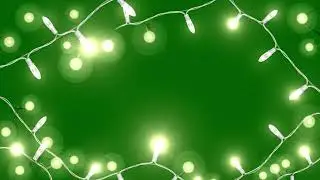 Minimal Blinking Christmas Lights Green Screen | Elegant Holiday 02
