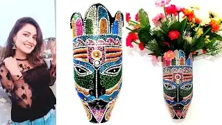 Tribal Face Mask Wall Hanging | Mandala Dot Art | Wall Hanging Mask Making Art for Wall Decoration