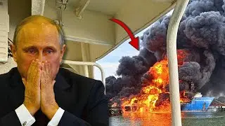 15 MINUTES AGO! Russia's Kavkaz Port on Fire! Russian Ship Sank in the Port!