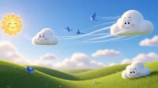 Fluffy Clouds Rolled Through the Sky | Calm Nature Song for Kids | Nursery Rhymes for Children