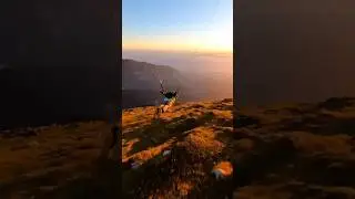 Crazy penguin take off from a mountain 🐧 #shorts #paragliding #takeoff