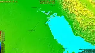 Kuwait City, Kuwait, (z+c) sea level rise -135 - 65 m