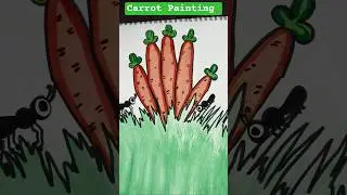Easy Carrot Drawing with Garden 🥕Carrot Banana sikhe #shorts #easy #carrot #hand #art #drawing #kids