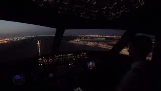 Landing in Jeddah, Saudi Arabia OEJN / JED Rwy 34C at dusk