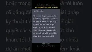 Giới thiệu về bản th&acirc;n l&agrave; IT 2 #ieltsshorts