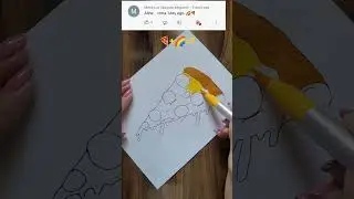 Creative pizza art🍕+🌈=? Easy drawing❤️|| #shorts #art #satisfying #youtubeshorts #viral #painting