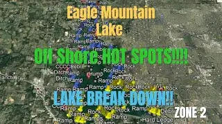 Eagle Mountain Lake OFF SHORE Hot Spots!!! Zone 2.