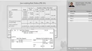 Journalizing bad debts - allowance method (P8- 3A)