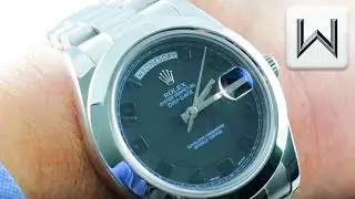 Rolex Day-Date II STEALTH DIAL Platinum 218206 Luxury Watch Review